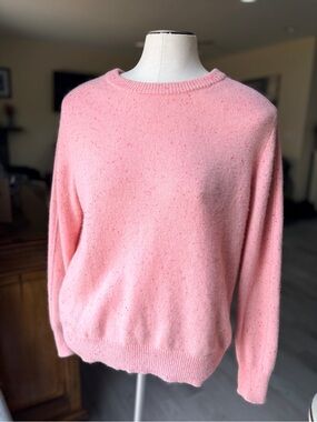 Little Black Dress Brand Wool/Cashmere Blend (50/50) Pink pullover w/Red Flecks.